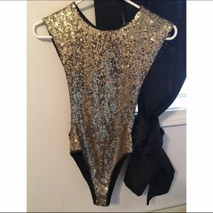 Gold sequin bodysuit